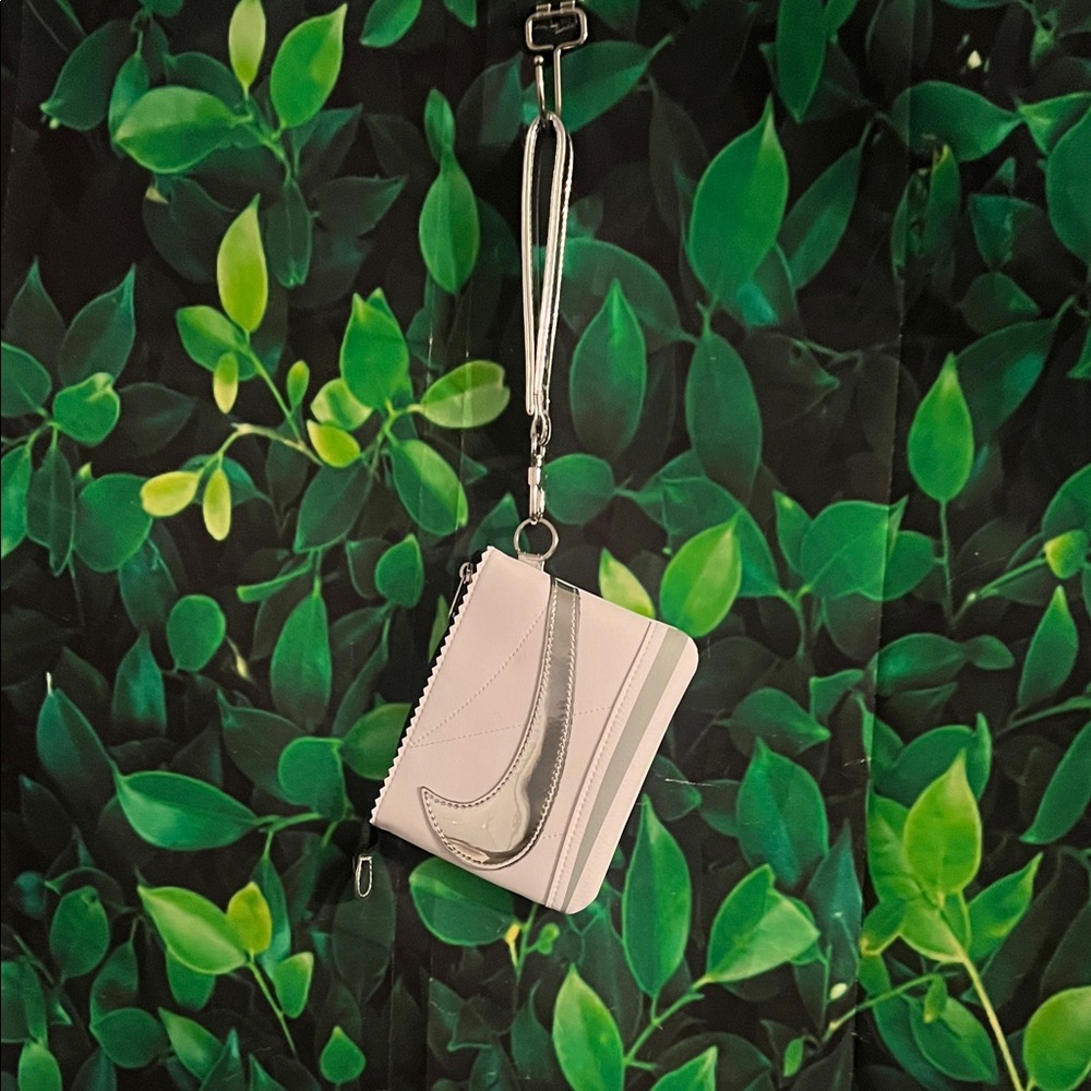 Nike White and Silver Wristlet Clutch